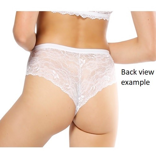 Women's Beige Chantilly Lace Boxer With Elastic Waist